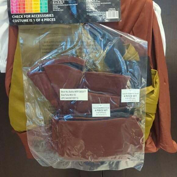 WONDERLAND Sweetheart Robin Hood Costume - Brown, White, Gold - NWT 10-12 - Picture 5 of 5